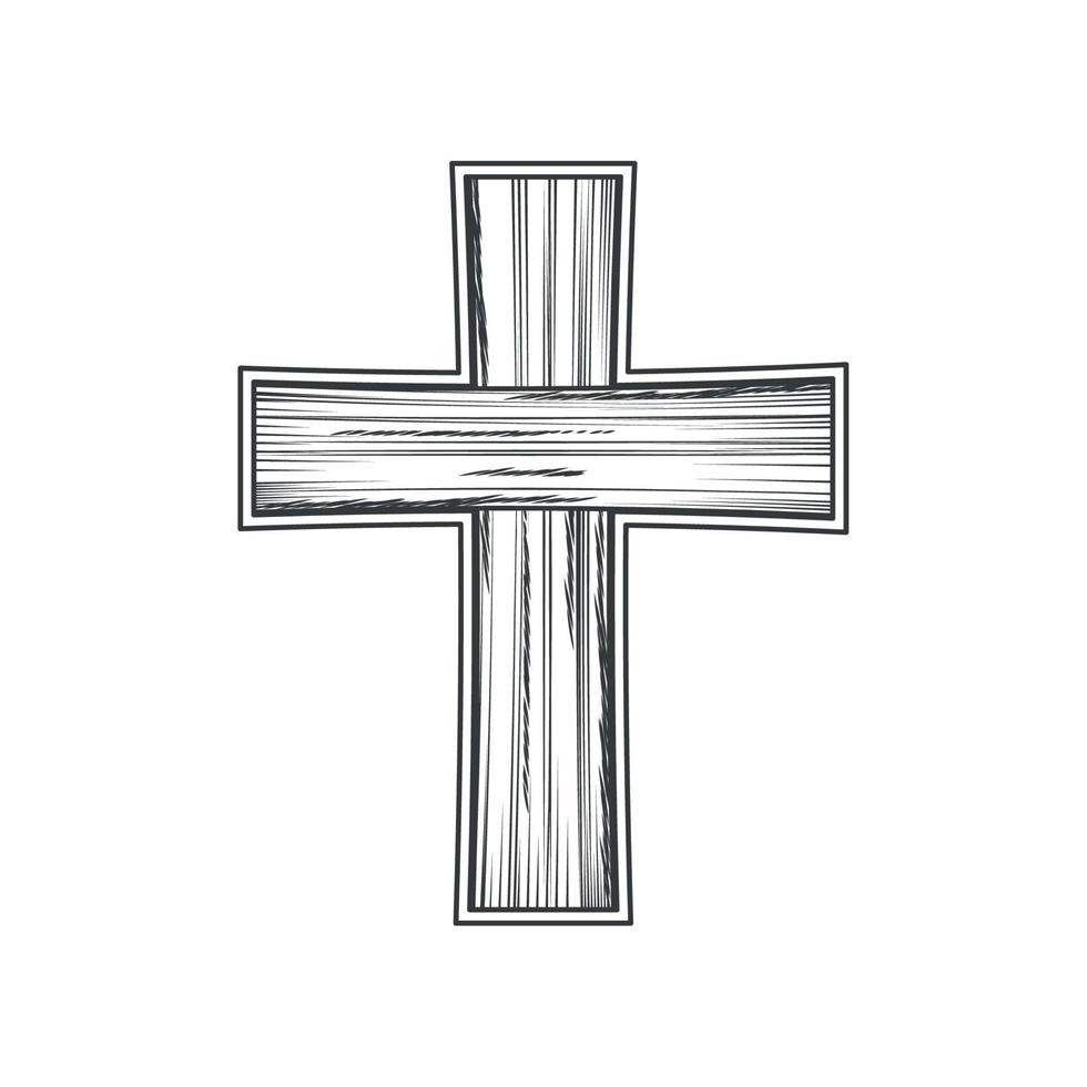 Heiliges Kreuz Skizzensymbol vektor