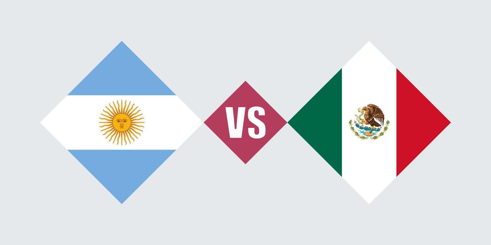 argentinien vs mexiko flaggenkonzept. Vektor-Illustration. vektor