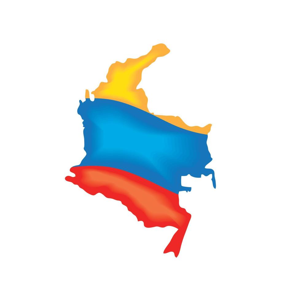 Flagge und Karte von Kolumbien vektor