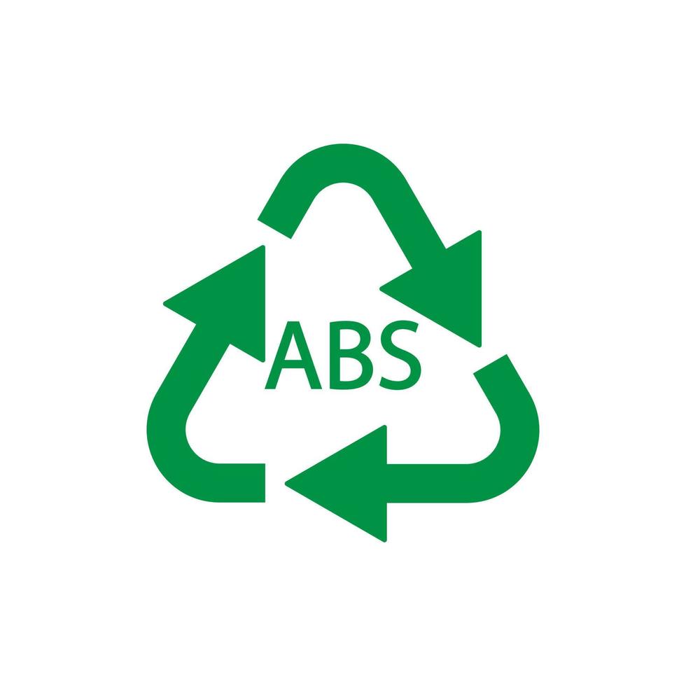 Kunststoff-Recycling-Symbol abs 9-Vektor-Symbol. Plastikrecyclingcode abs. vektor