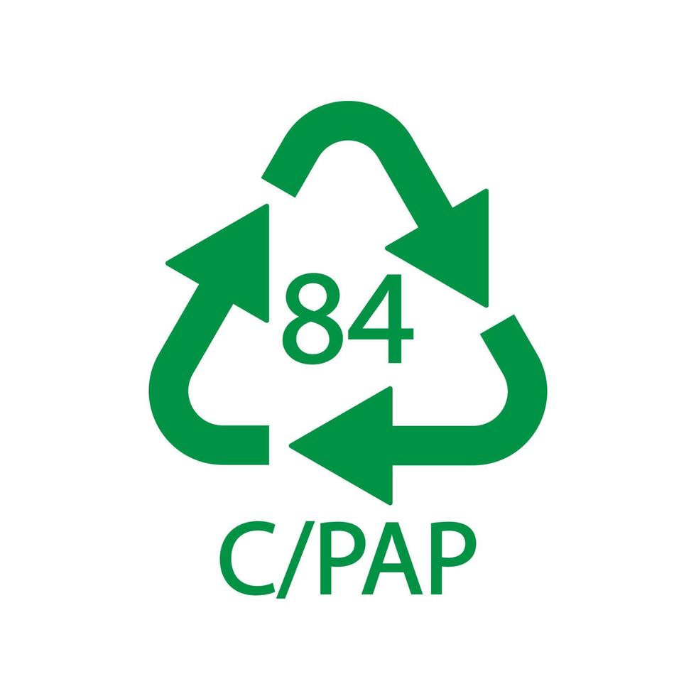 återvinningssymbol för kompositer 84 c pap. vektor illustration