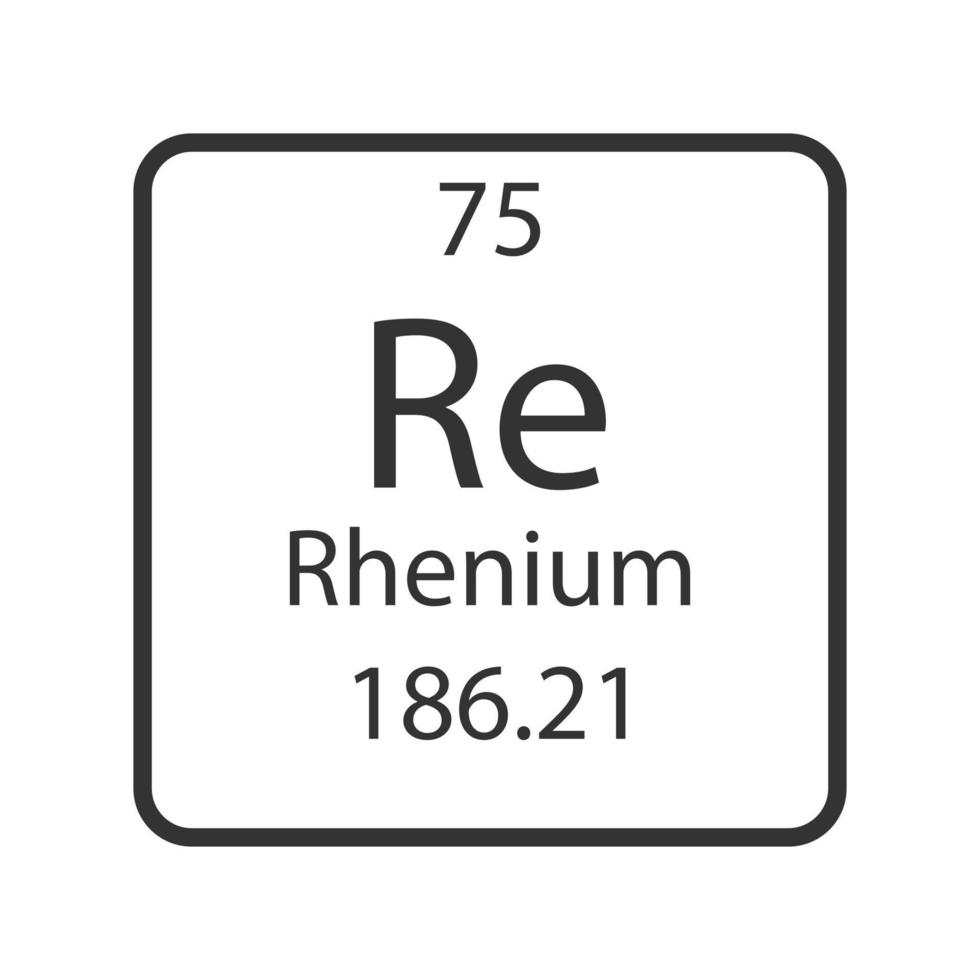 rhenium symbol. kemiskt element i det periodiska systemet. vektor illustration.