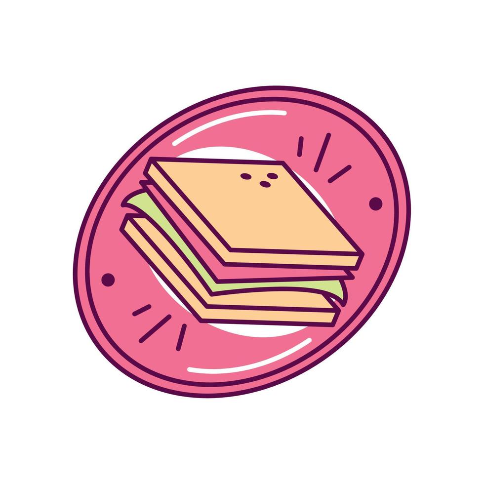 Sandwich-Lebensmitteletikett vektor