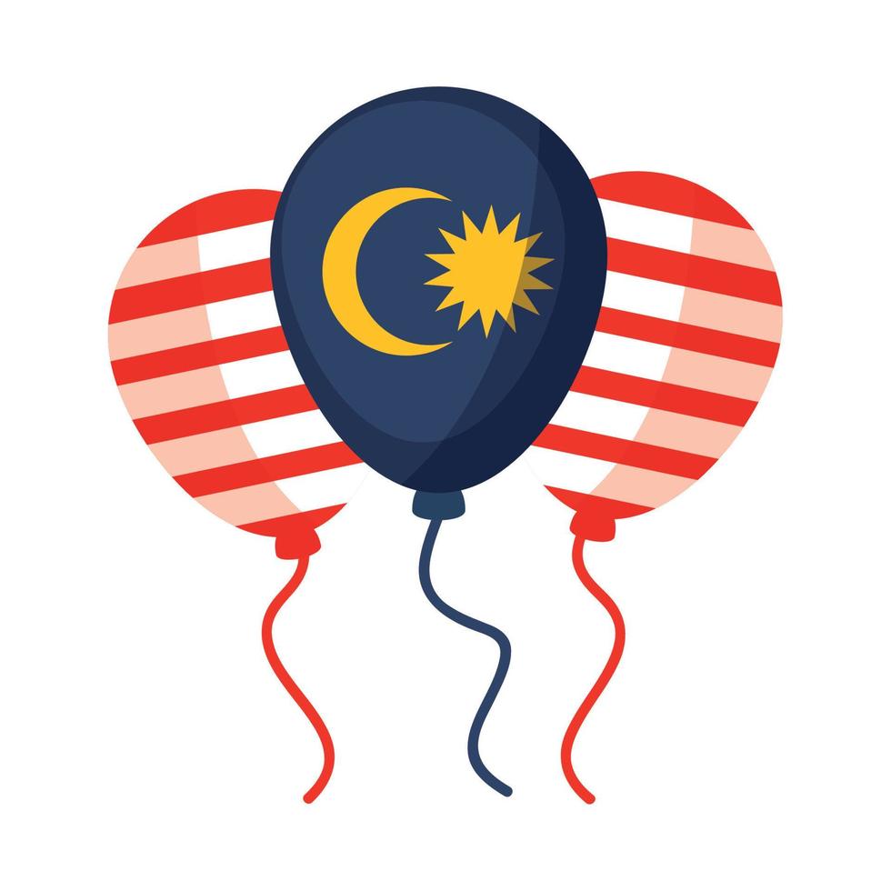 Luftballons mit malaysischer Flagge vektor