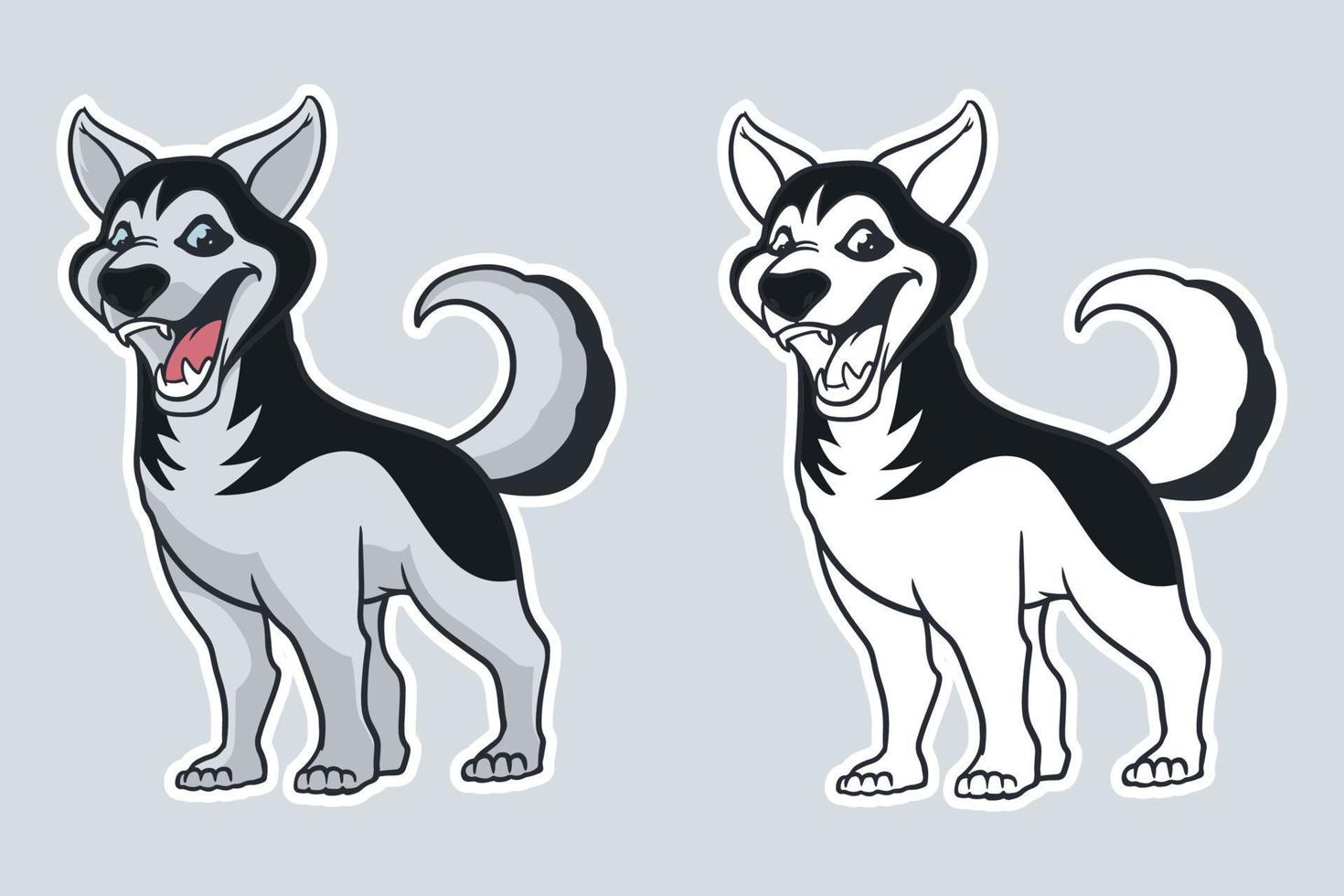 Husky-Hund-Vektor-Illustration-Cartoon-Stil vektor