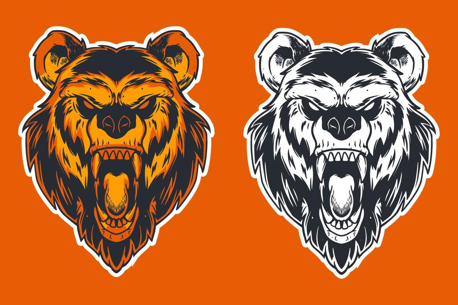 brun björn huvud maskot vektor illustration tecknad stil