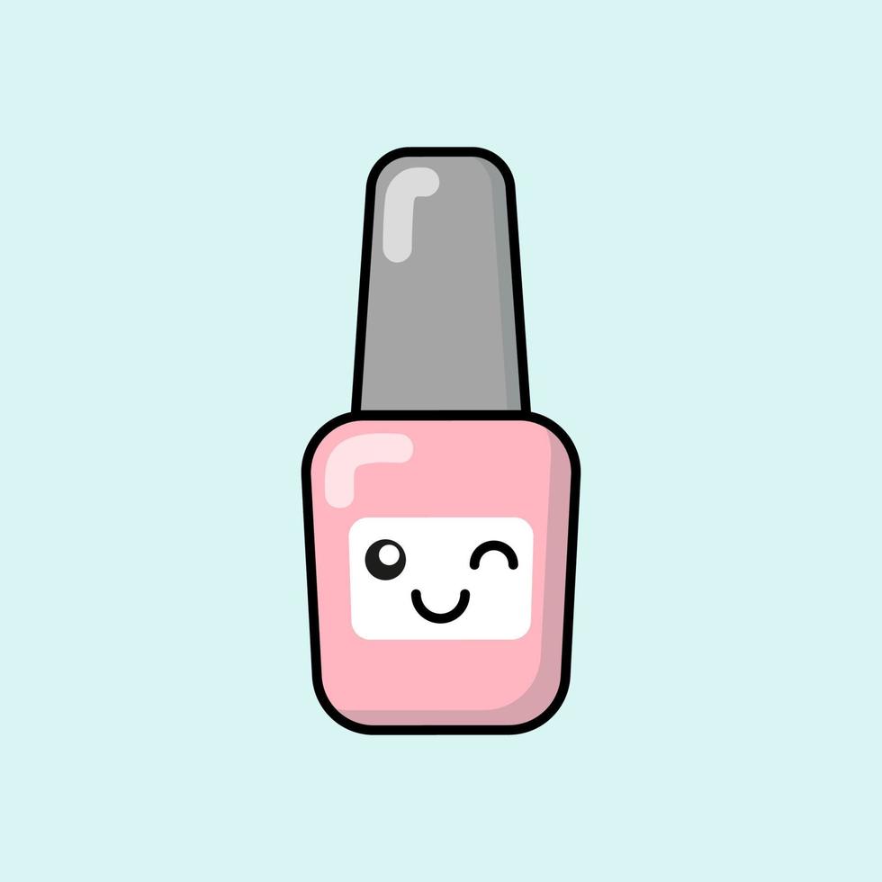 mode, skönhet, smink, kosmetika, modeplåster, märke, klistermärke. söt tecknad nagellack ikon i kawaii stil. vektor asiatiska japanska isolerade illustration