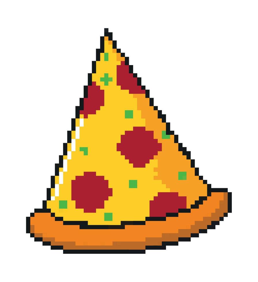 pizza pixel ikon vektor