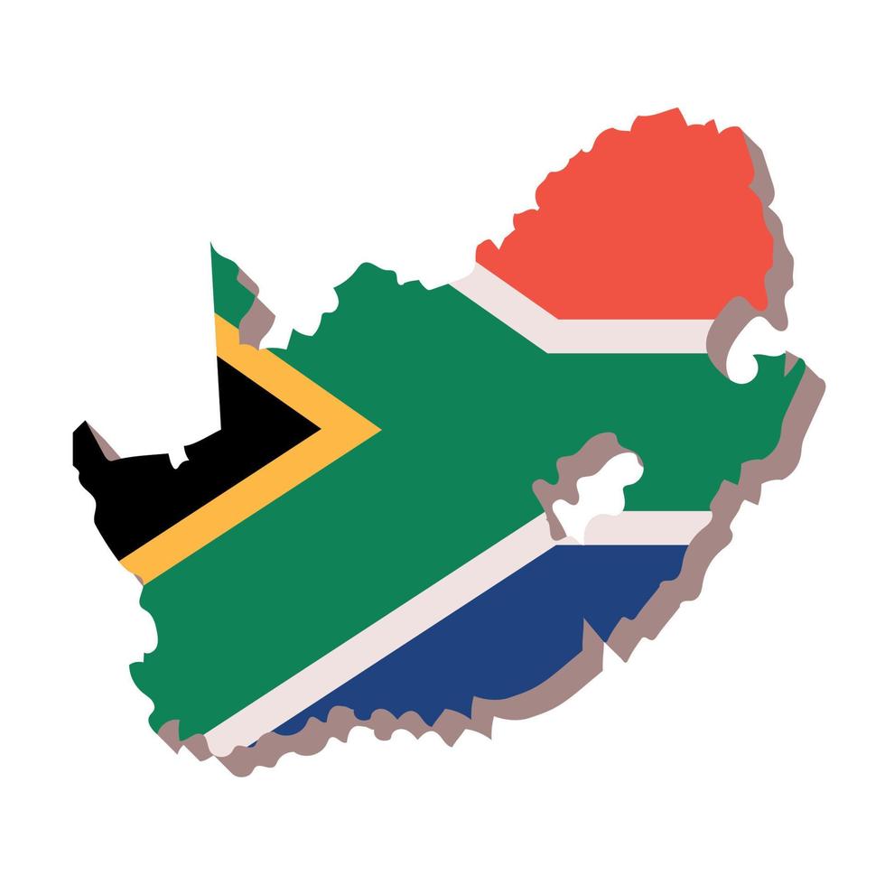 Sydafrikas flagga på kartan vektor