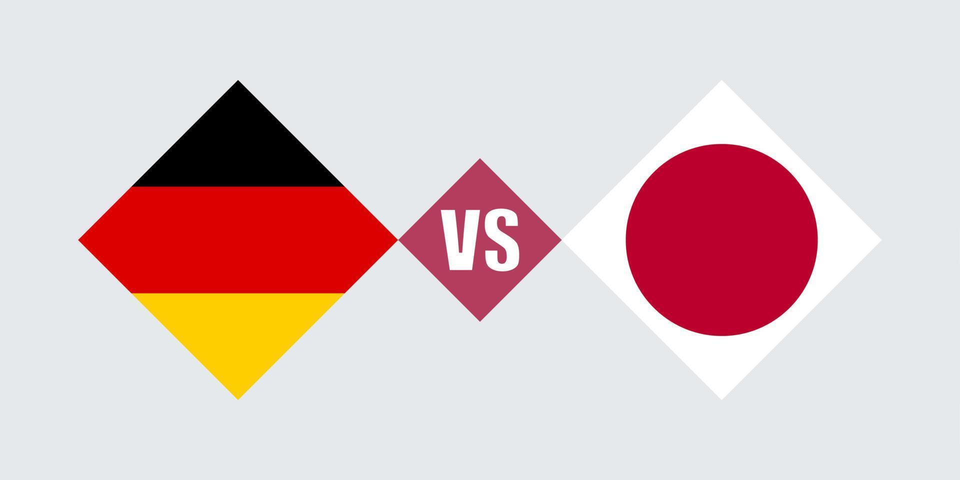 deutschland vs japan flaggenkonzept. Vektor-Illustration. vektor