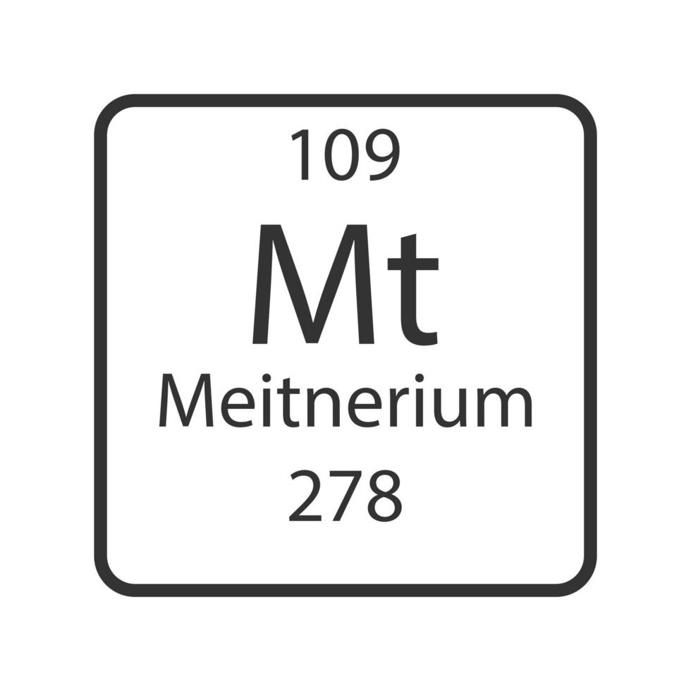 meitnerium symbol. kemiskt element i det periodiska systemet. vektor illustration.