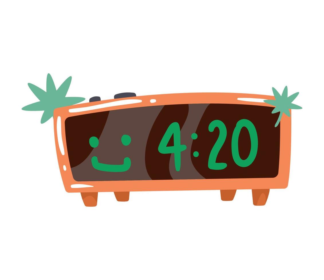 klocka med cannabisblad vektor