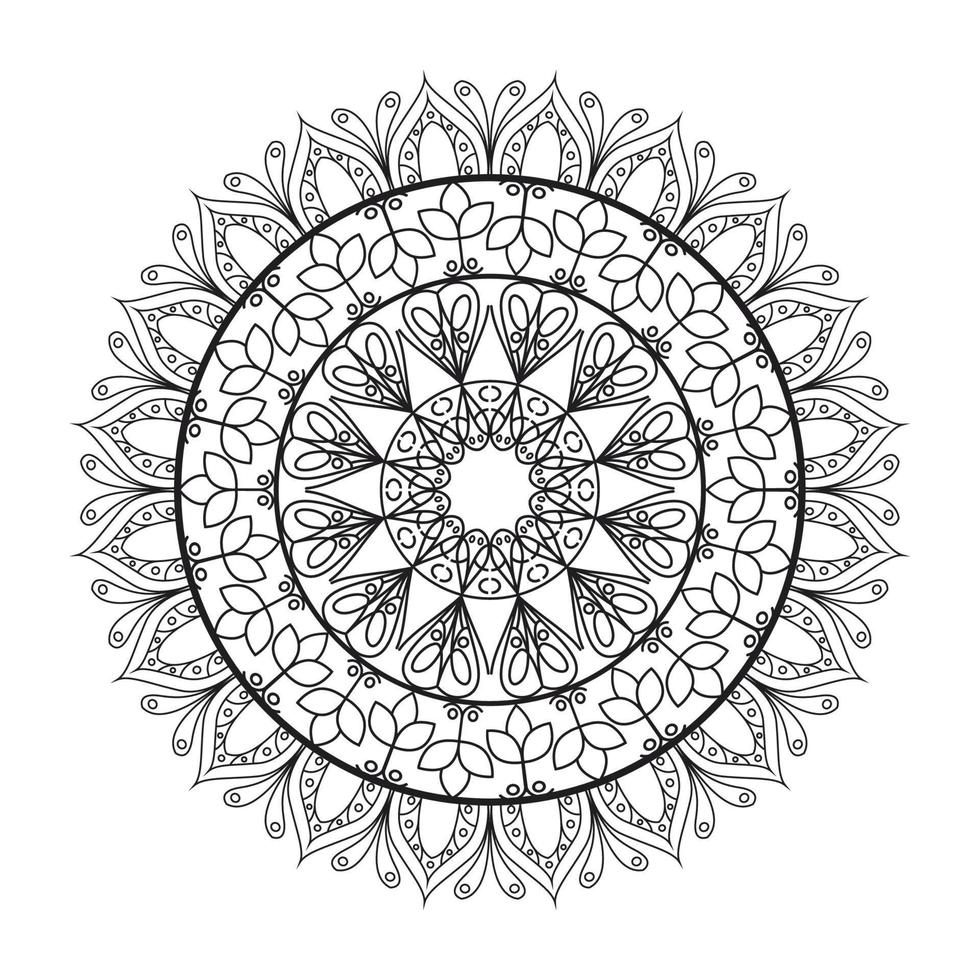 traditionelles einfarbiges Mandala vektor