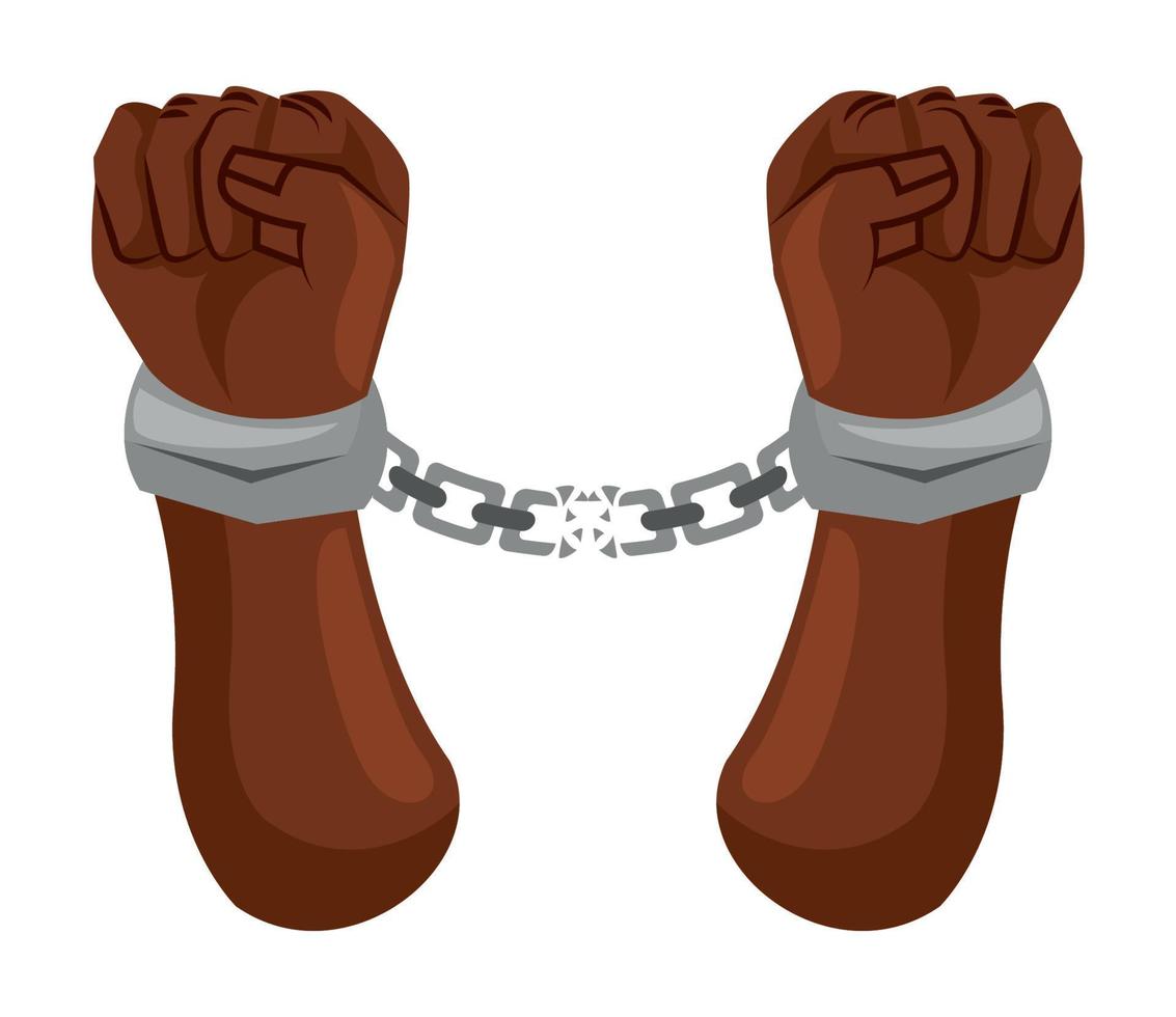 Sklavenhände mit Handschellen vektor