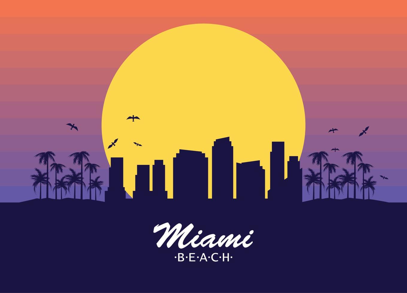 Miami Beach bokstäver kort vektor