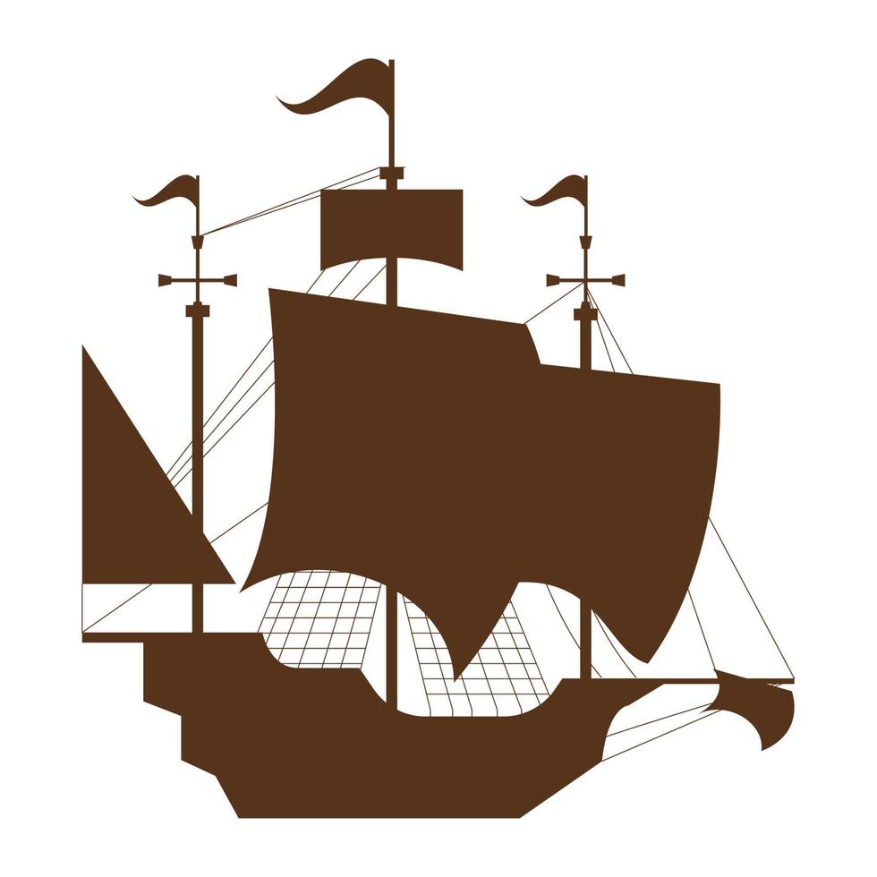 columbus caravel siluett vektor