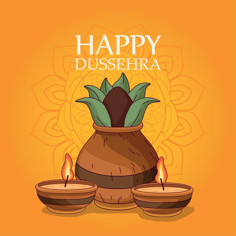 Happy Dussehra Schriftzug Poster vektor