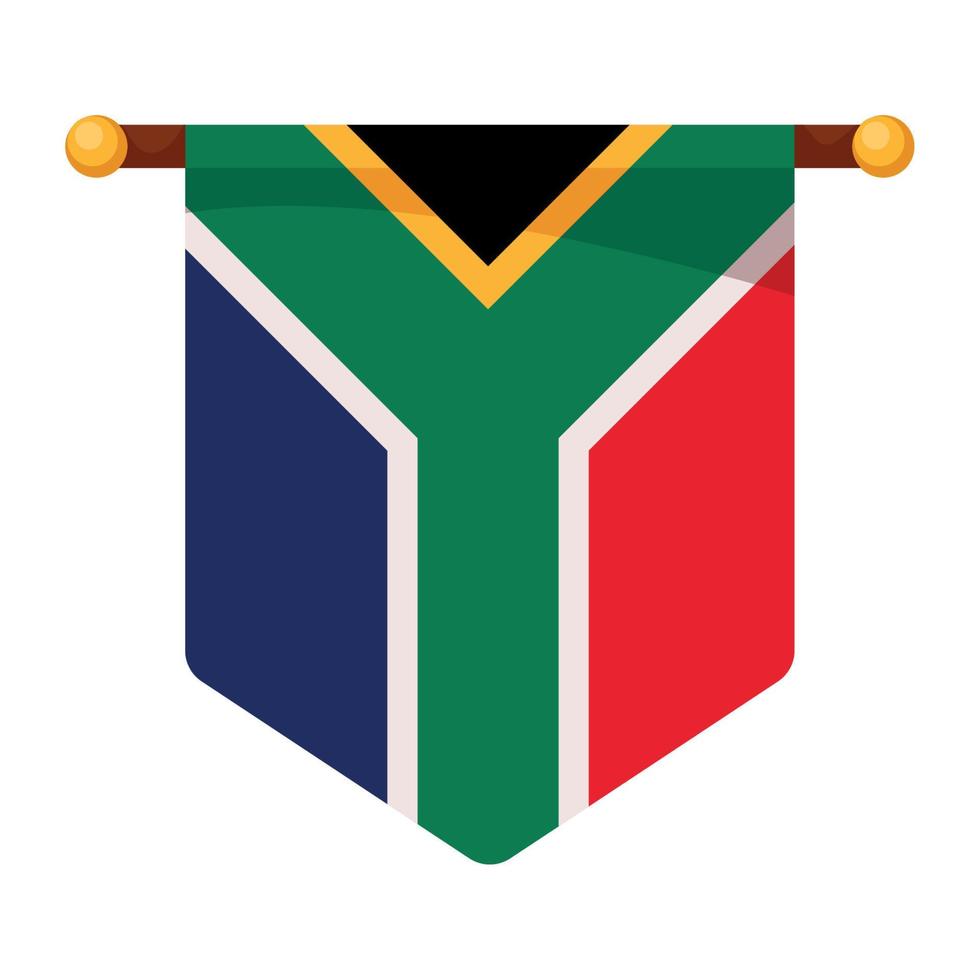 Sydafrika flagga hängande vektor