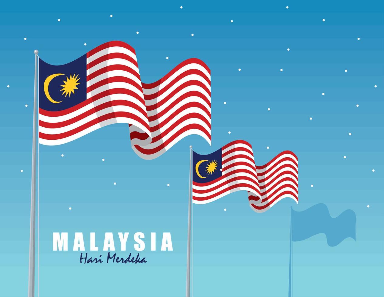 Malaysia Hari Merdeka-Flaggen vektor