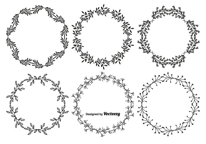 Handdragen stil Vector Frame Set