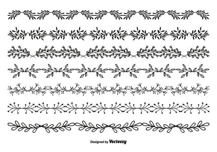 Handgezeichneten Stil Vektor Grenze Set