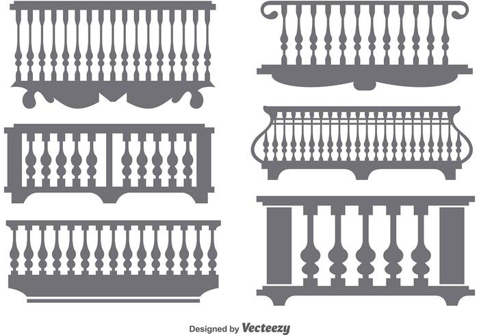 Plana klassiska balkong ikon vektorer