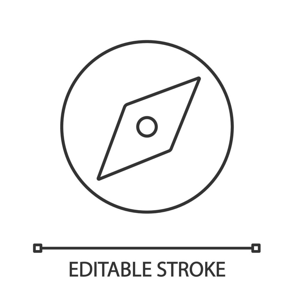 Utforska linjär verktygsikon. tunn linje illustration. GPS-navigering. kompass. kontur symbol. vektor isolerade konturritning. redigerbar linje