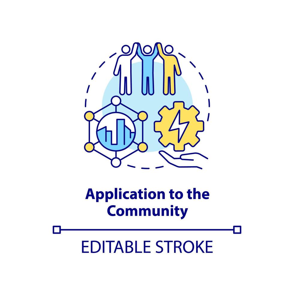 Anwendung auf Community-Konzept-Symbol. nachhaltige energieplan abstrakte idee dünne linie illustration. Versorgungsleistungen. isolierte Umrisszeichnung. editierbarer Strich. vektor