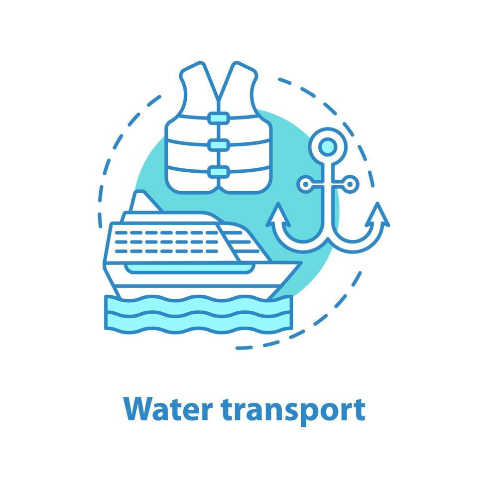 vatten transport koncept ikon. kryssningsfartyg. resa idé tunn linje illustration. oceanångare. vektor isolerade konturritning