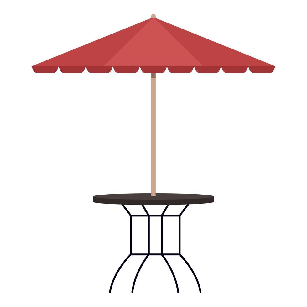 Tischrestaurant mit Sonnenschirm vektor