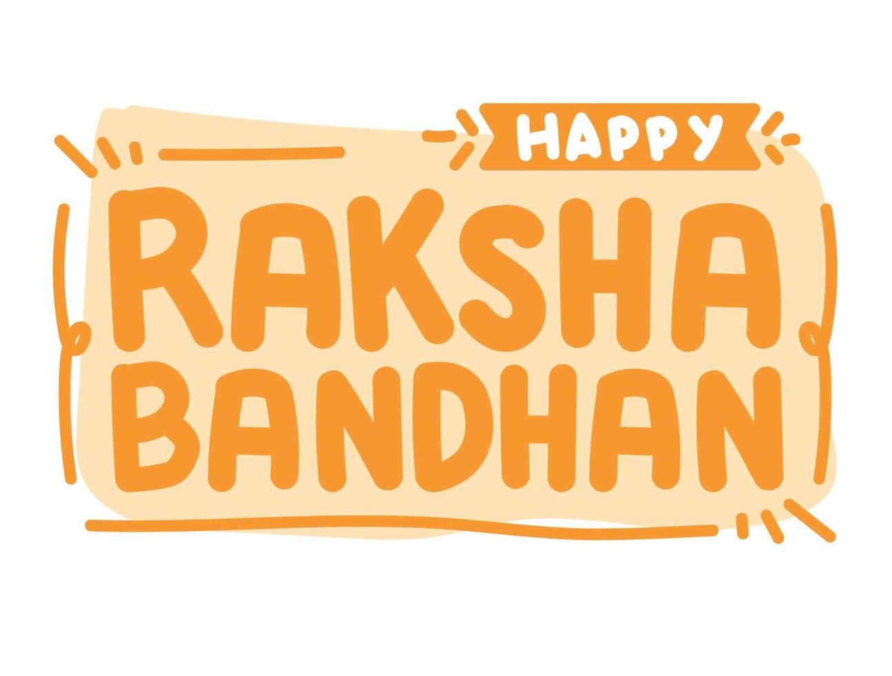 raksha bandhan orange bokstäver vektor