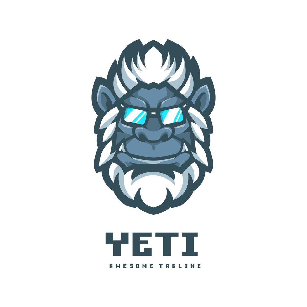 yeti maskot logotyp designillustration vektor