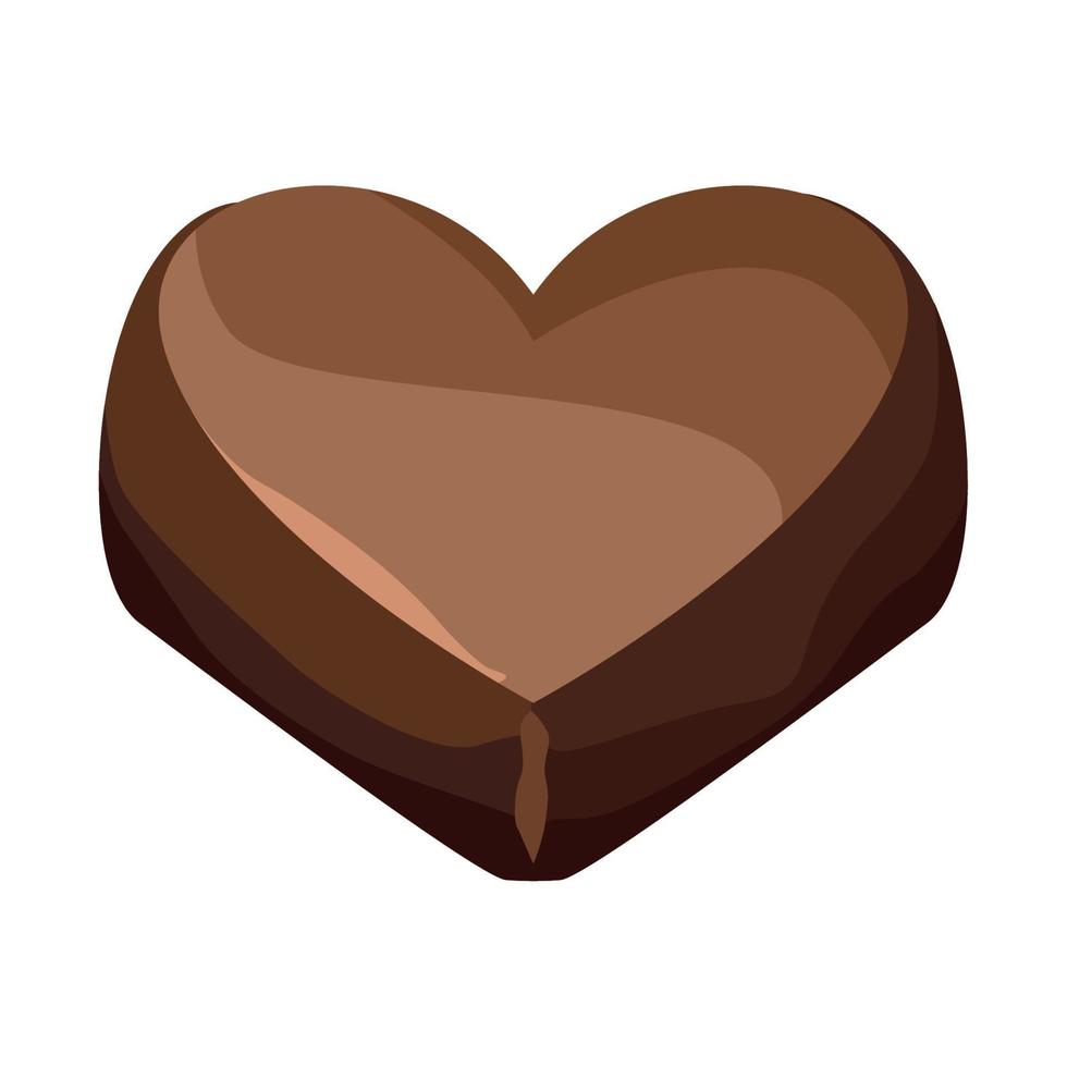 sött choklad hjärta godis vektor