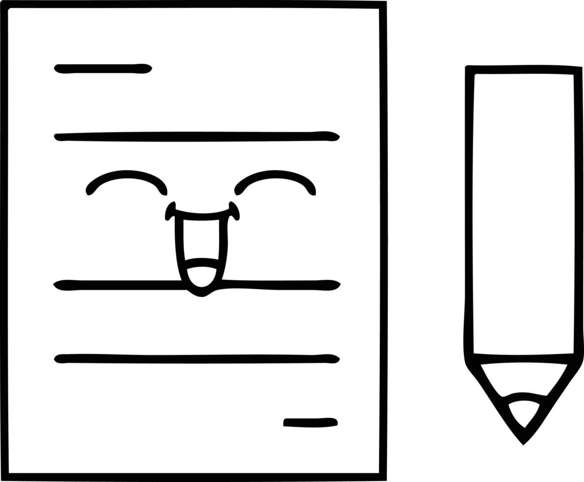 linjeritning tecknad testpapper vektor