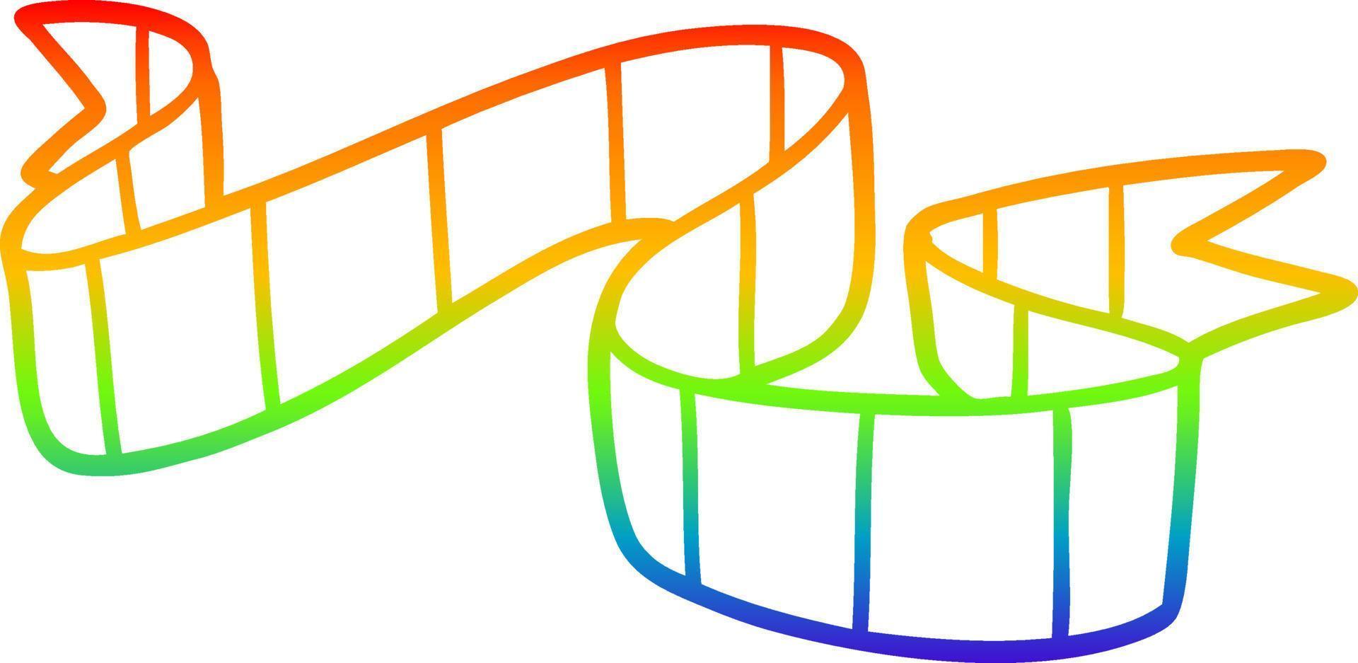 regnbågsgradient linjeteckning tecknad dekorativa rulla vektor