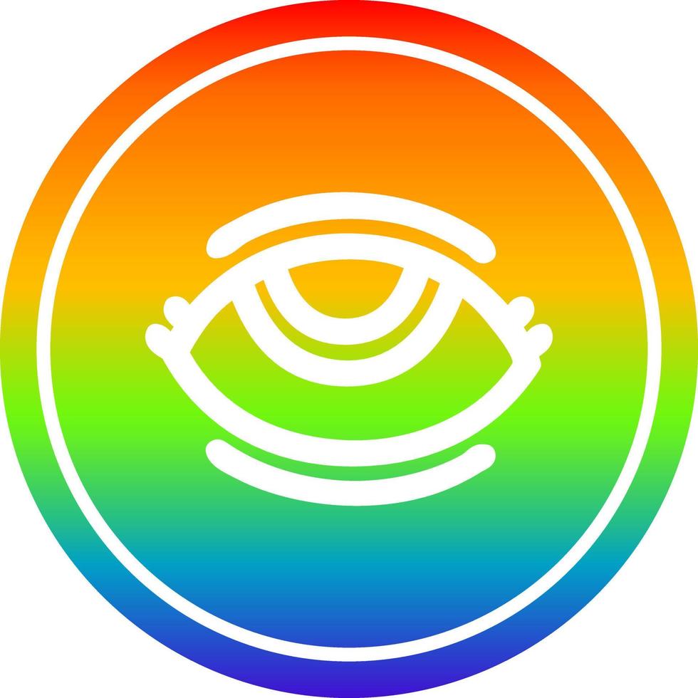 Augensymbol kreisförmig im Regenbogenspektrum vektor