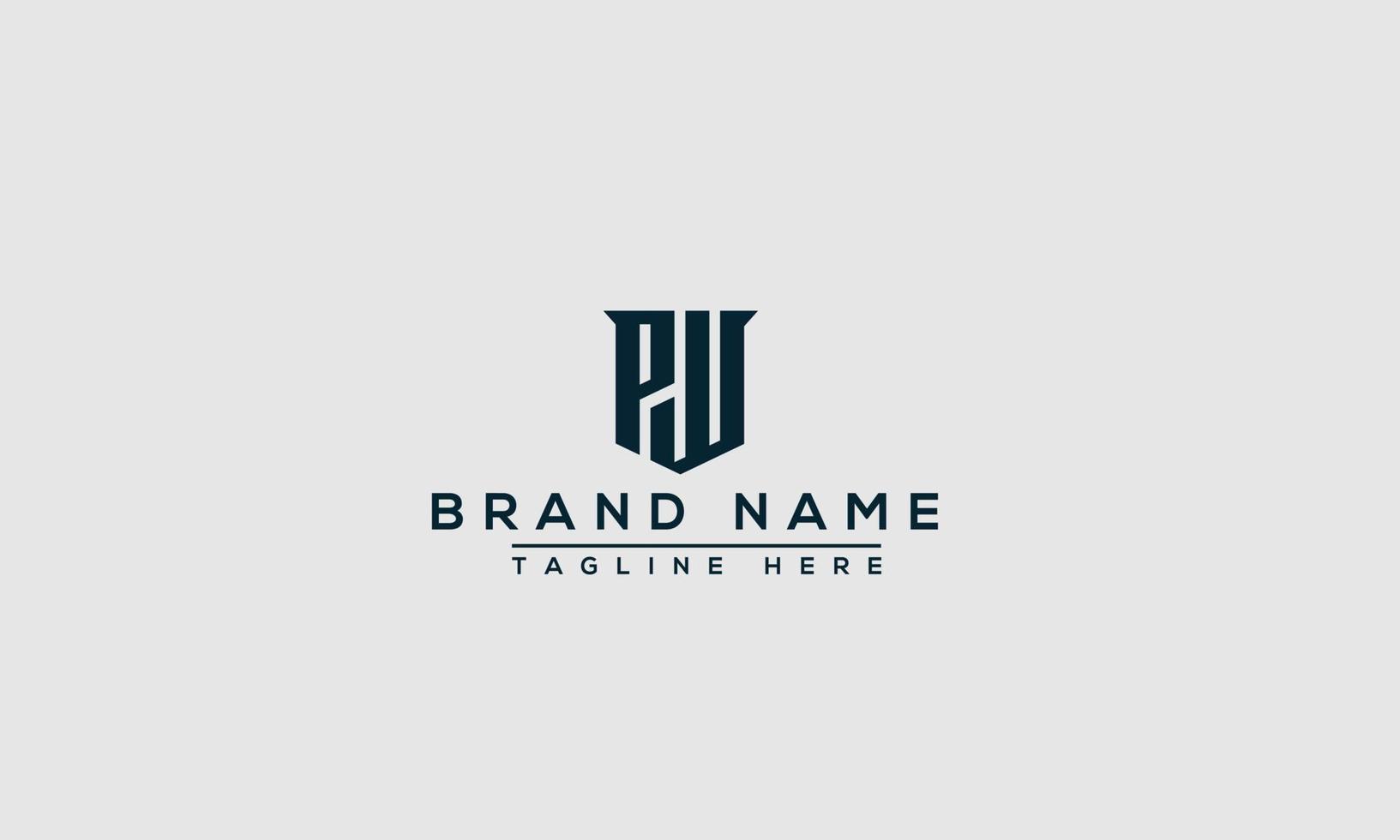 pw-Logo-Design-Vorlage, Vektorgrafik-Branding-Element. vektor