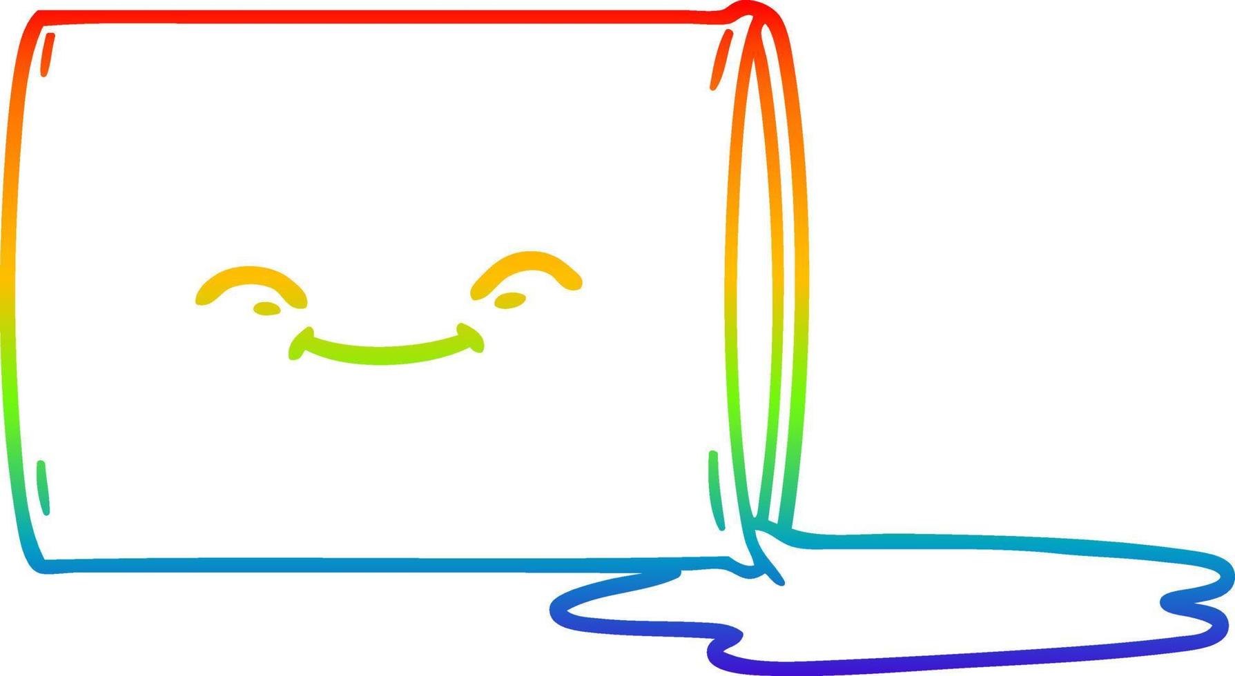 Regenbogen-Gradientenlinie Zeichnung Cartoon glücklich Ölfass vektor