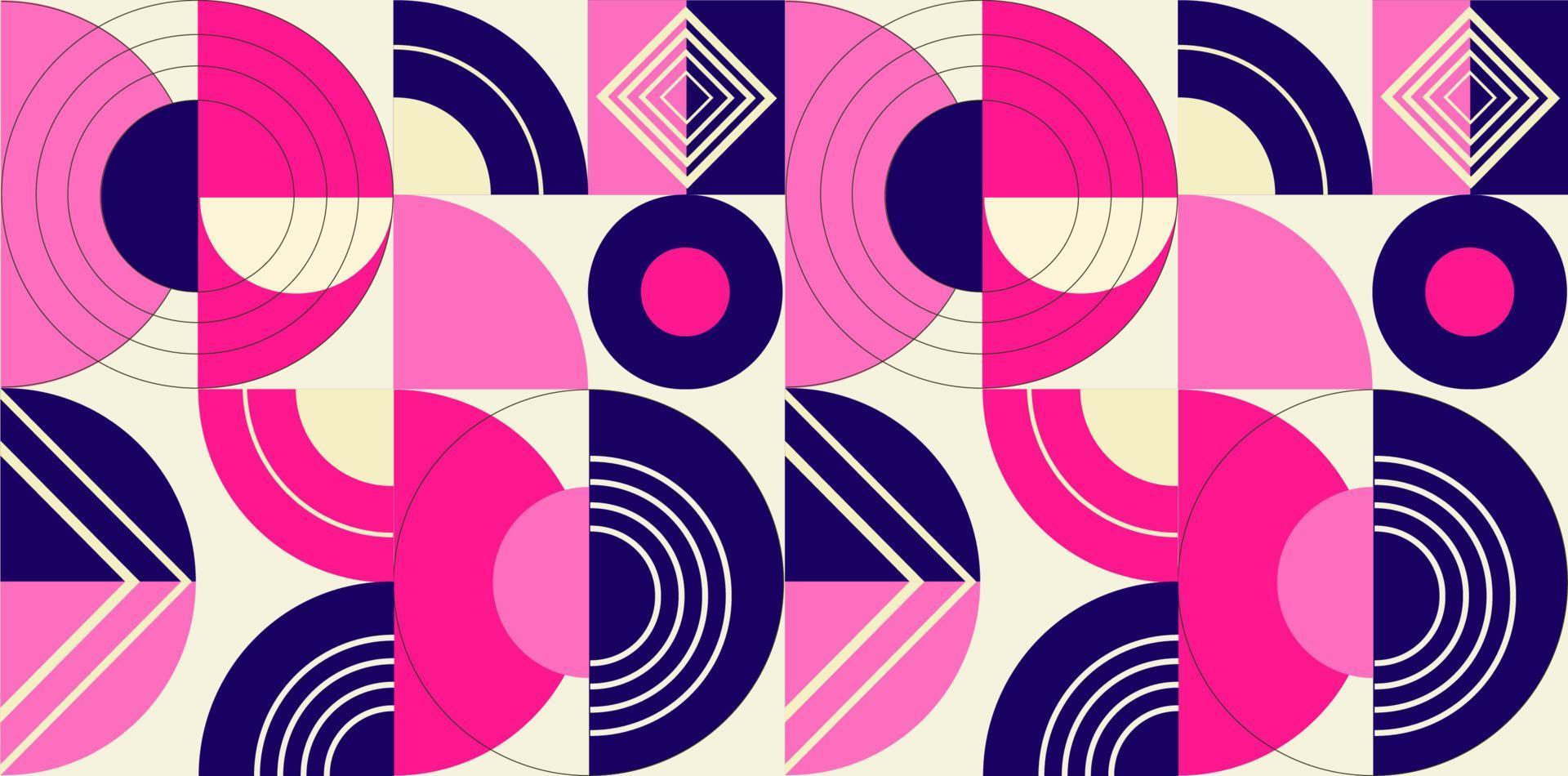 abstrakter geometrischer Hintergrund. Bauhaus, Memphis minimalistische Retro-Plakat-Grafik-Vektor-Illustration. vektor