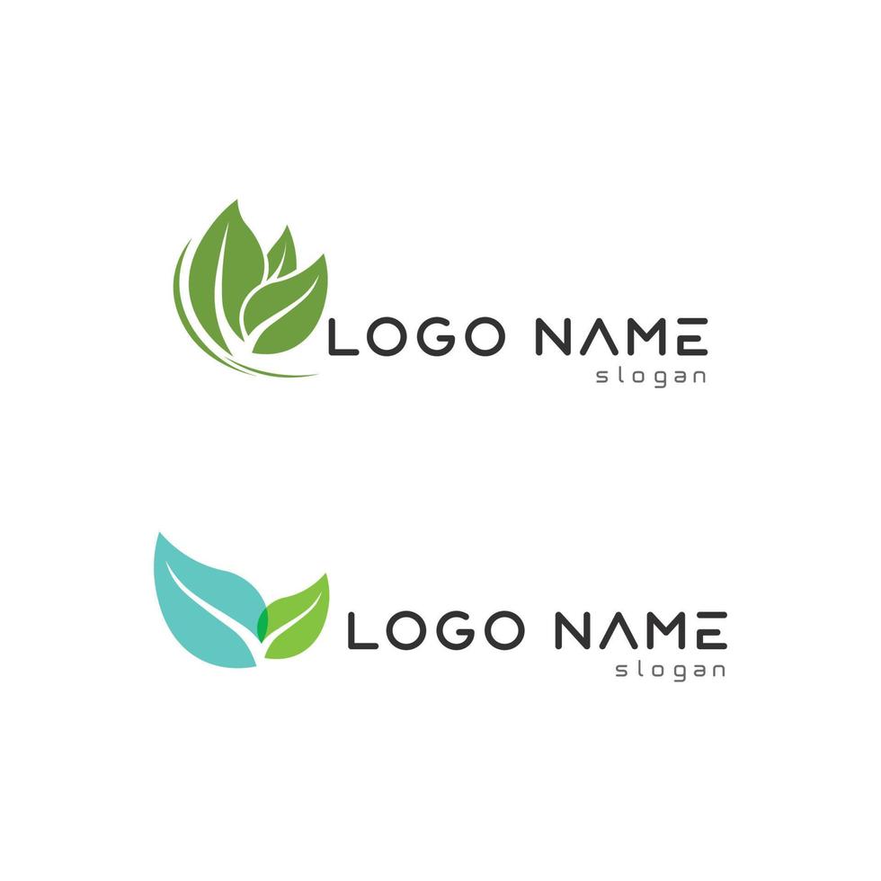 löv och natur träd logotyp för business vektor grön växt ekologi design