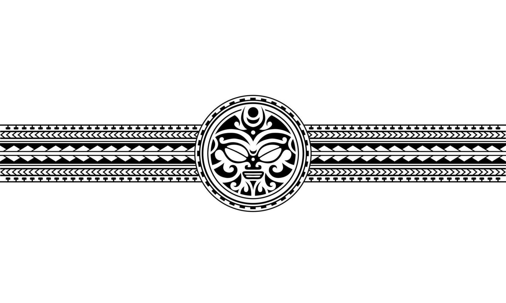 maori polynesisk tatuering gränsen tribal ärm mönster vektor. samoansk armbandstatuering för arm eller fot. vektor