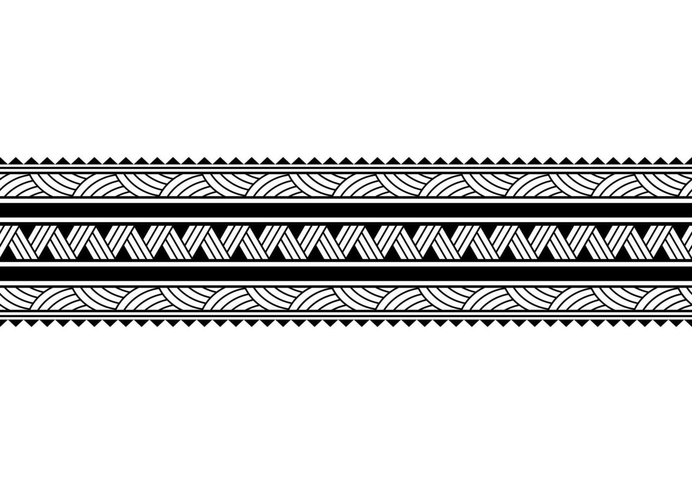 Maori polynesisches Tattoo-Armband. Stammes-Ärmel nahtloser Mustervektor. vektor