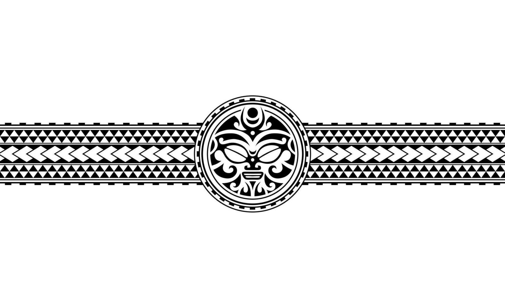maori polynesischer tätowierungsrand stammesärmelmustervektor. samoanisches Armband Tattoo für Arm oder Fuß. vektor