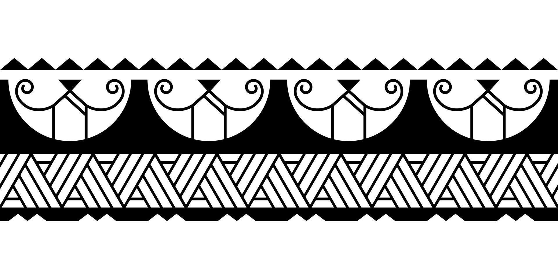 maori polynesiskt tatueringsarmband. tribal ärm sömlösa mönster vektor. vektor