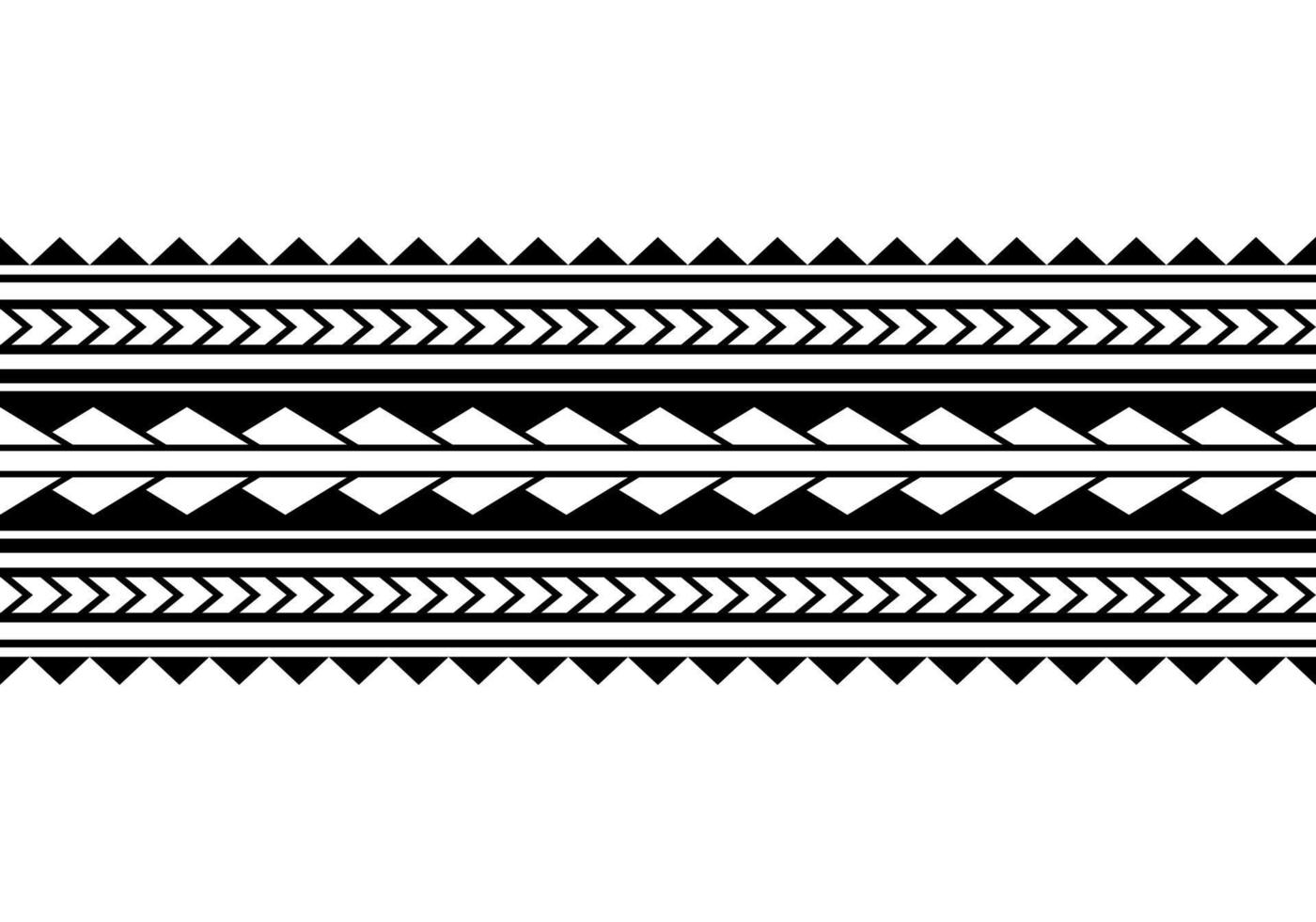 Maori polynesisches Tattoo-Armband. Stammes-Ärmel nahtloser Mustervektor. vektor