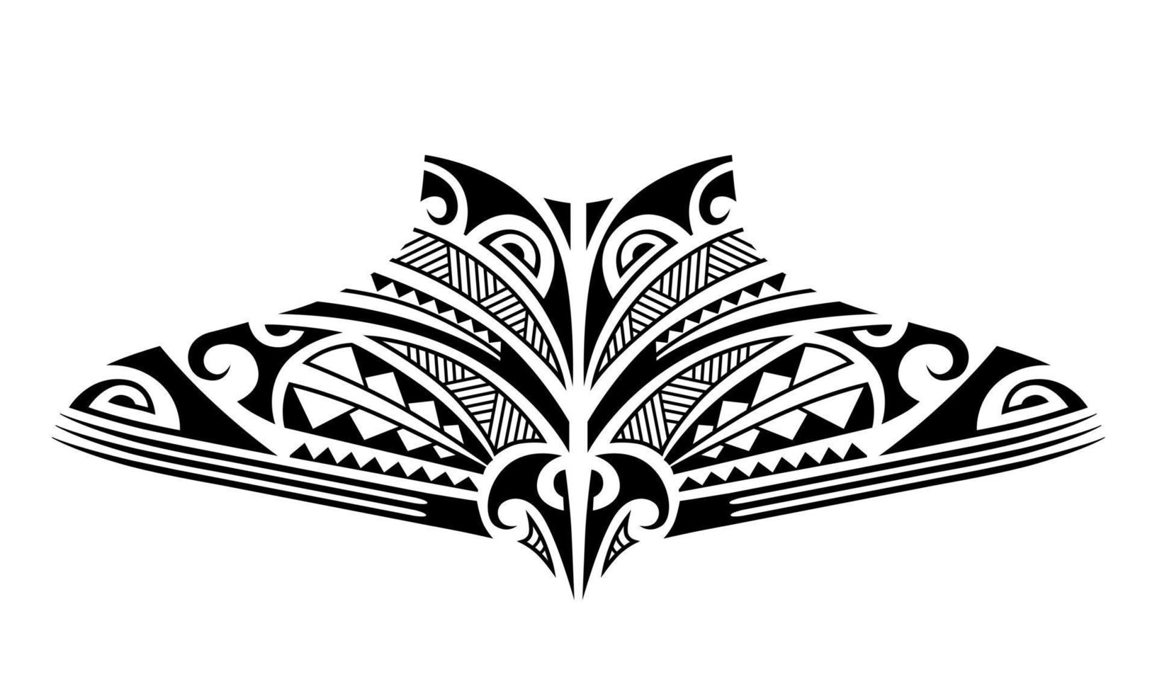 maori tatuering skiss. tribal etno stil tatuering för nacke, rygg, bröst. vektor