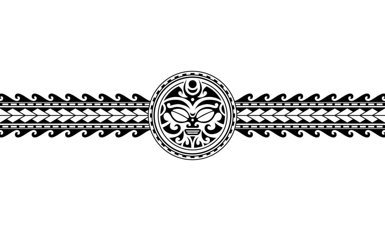 maori polynesischer tätowierungsrand stammesärmelmustervektor. samoanisches Armband Tattoo für Arm oder Fuß. vektor