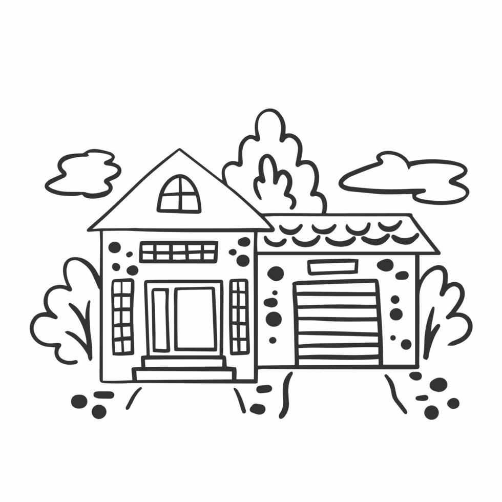 Doodle-Haus-Eigentum-Vektor-Illustration vektor