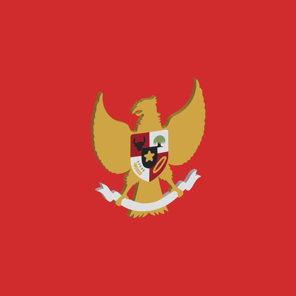 3D-illustration av garuda Indonesien eller pancasila för Indonesiens självständighetsdag vektor