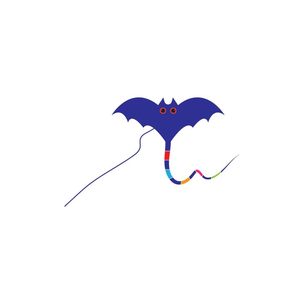 flygande färgglada drake vektorillustration vektor